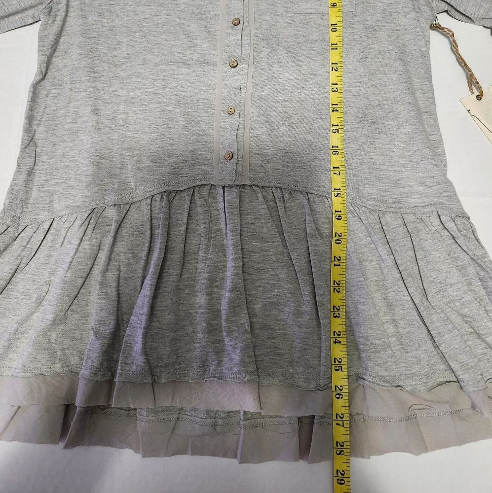 NWT   Easel   Women's S   Henley Tunic   Top   Gray & Orange - Picture 9 of 14